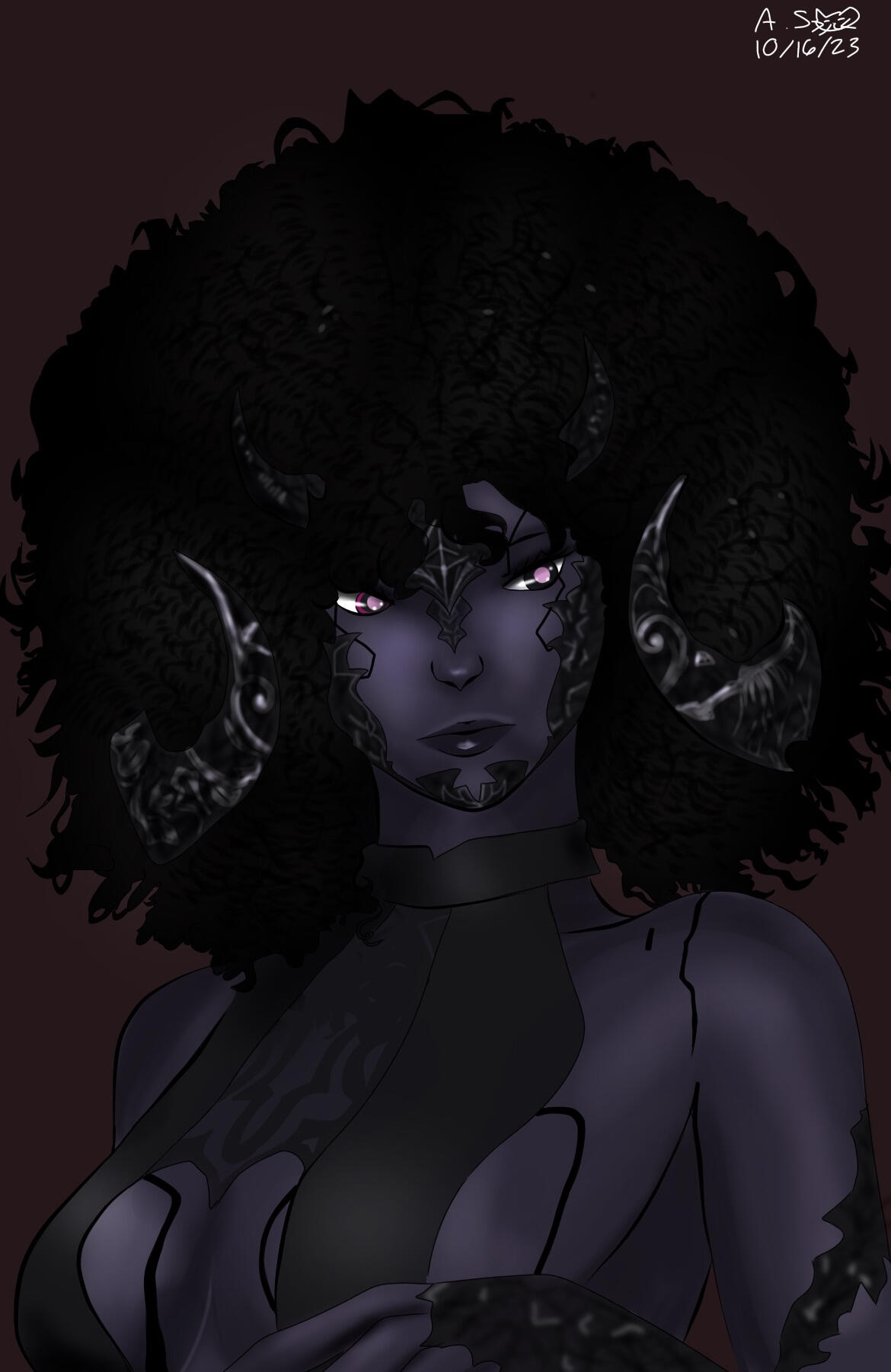 An illustrated portrait of Amaris Shadowsong a Miqo'te female character from FFXIV. She is wearing a red flowing dancer's outfit accented with metallic gold. She is holding her arms out and dancing.